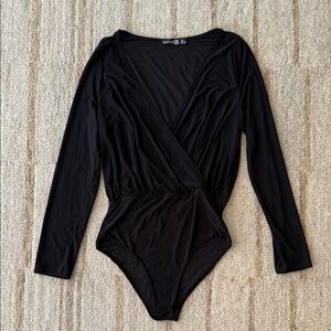 Boohoo Tall Black Long Sleeve Bodysuit - US Size 6